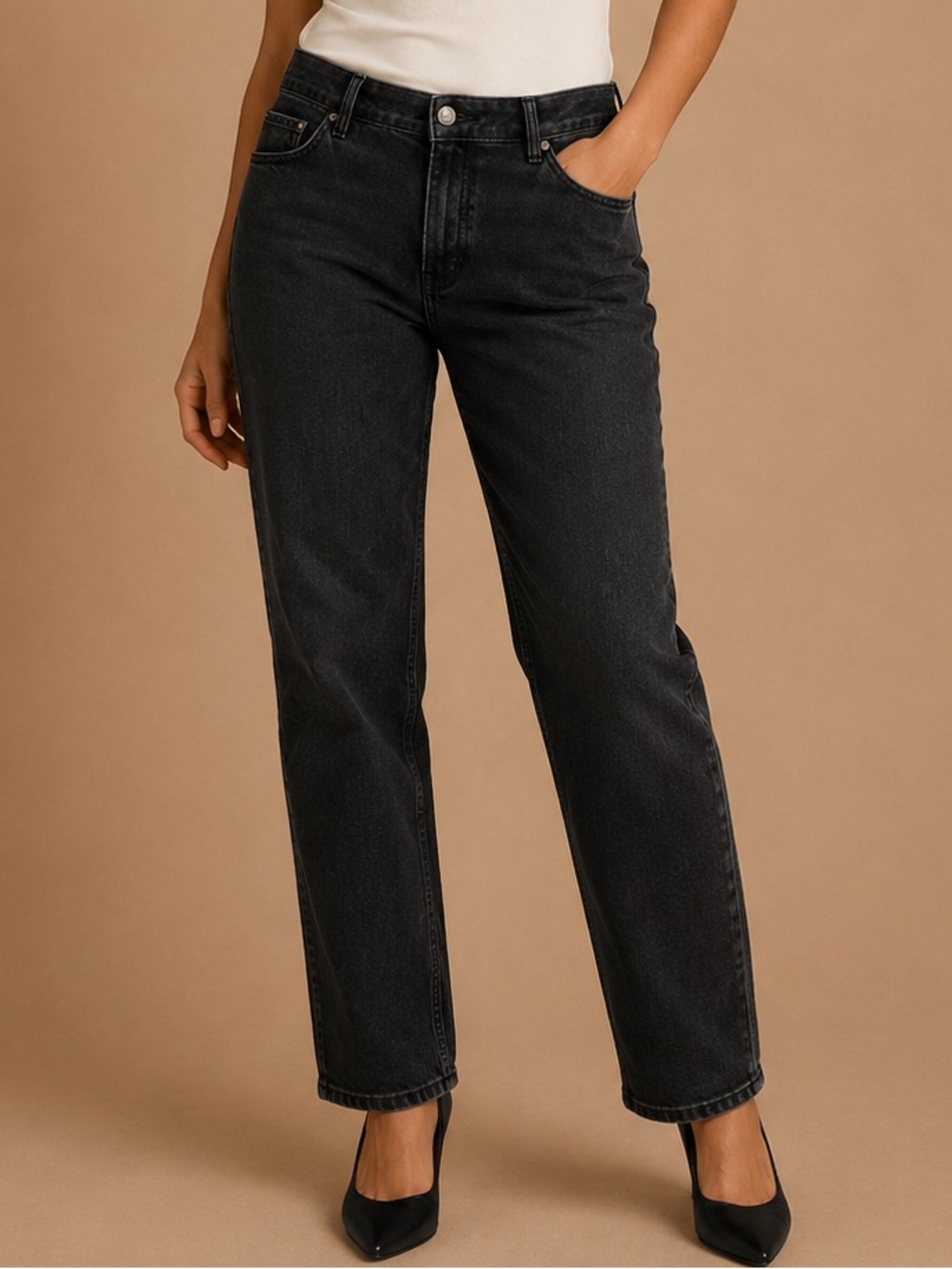 C Est 1946 Denim Black Skinny Jeans Size 14 Contemporary Stretch